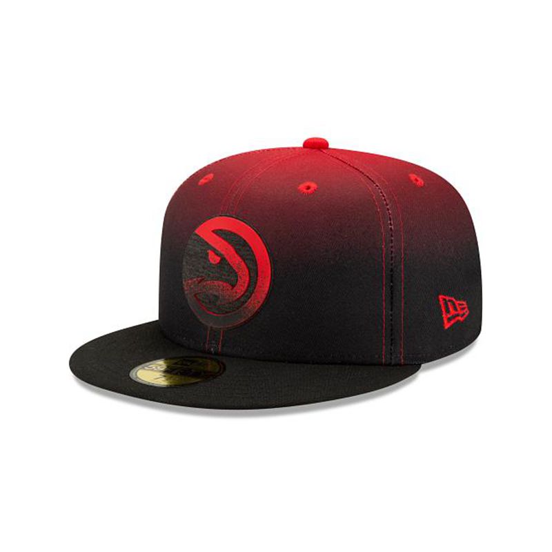 NBA Atlanta Hawks Back Half 59Fifty Fitted (UVB5453) - Red New Era Caps